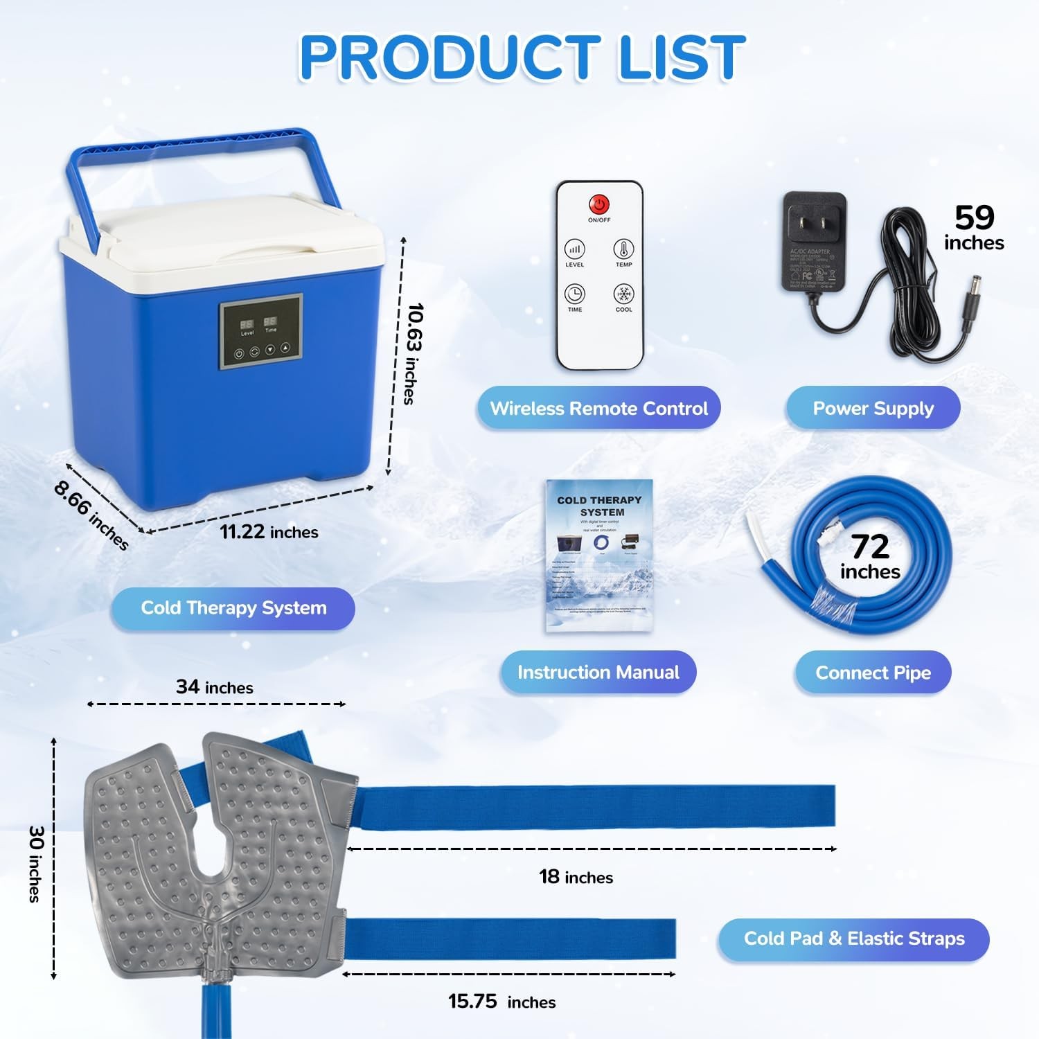 SELOOYE Cold Therapy Machine Programmable Timer Wireless Remote Quiet Pump