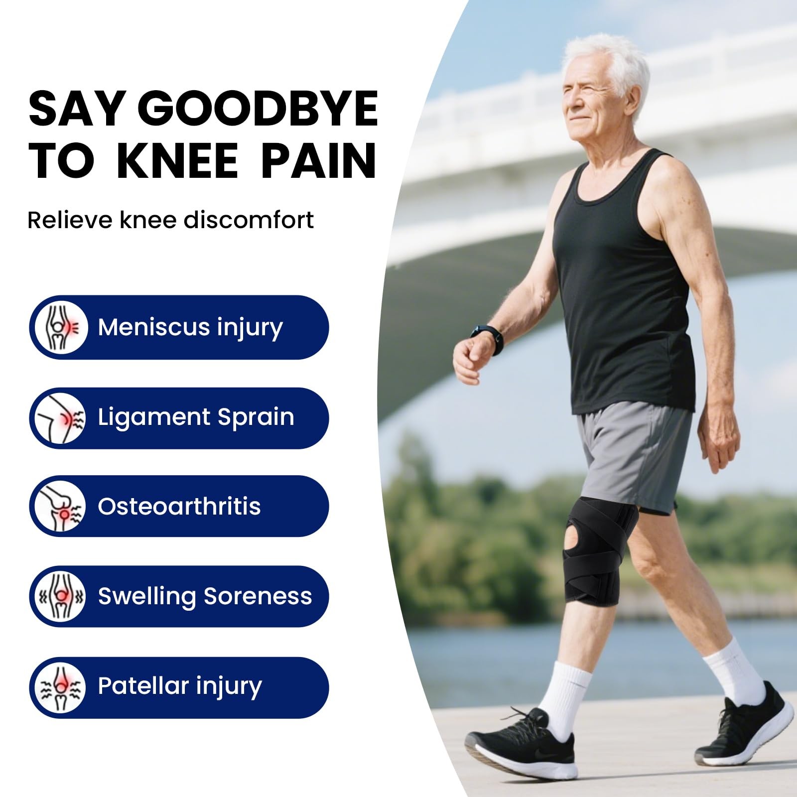 Knee Brace for Men & Women – ACL, MCL, Meniscus Tear Support & Arthritis Pain…