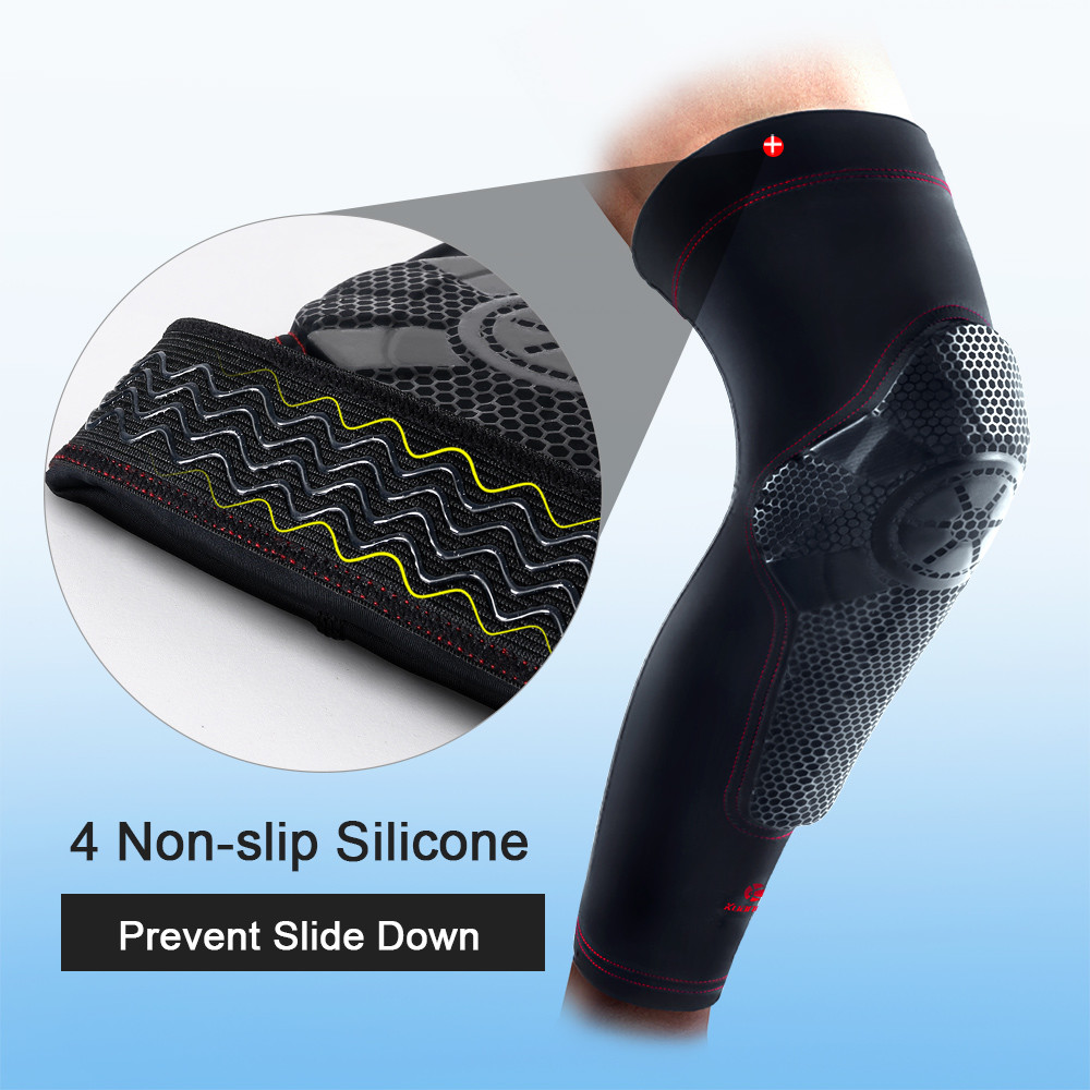 Kuangmi Basketball Knee Pad Compression Sleeve Shin Guard Kneepad Black Size M