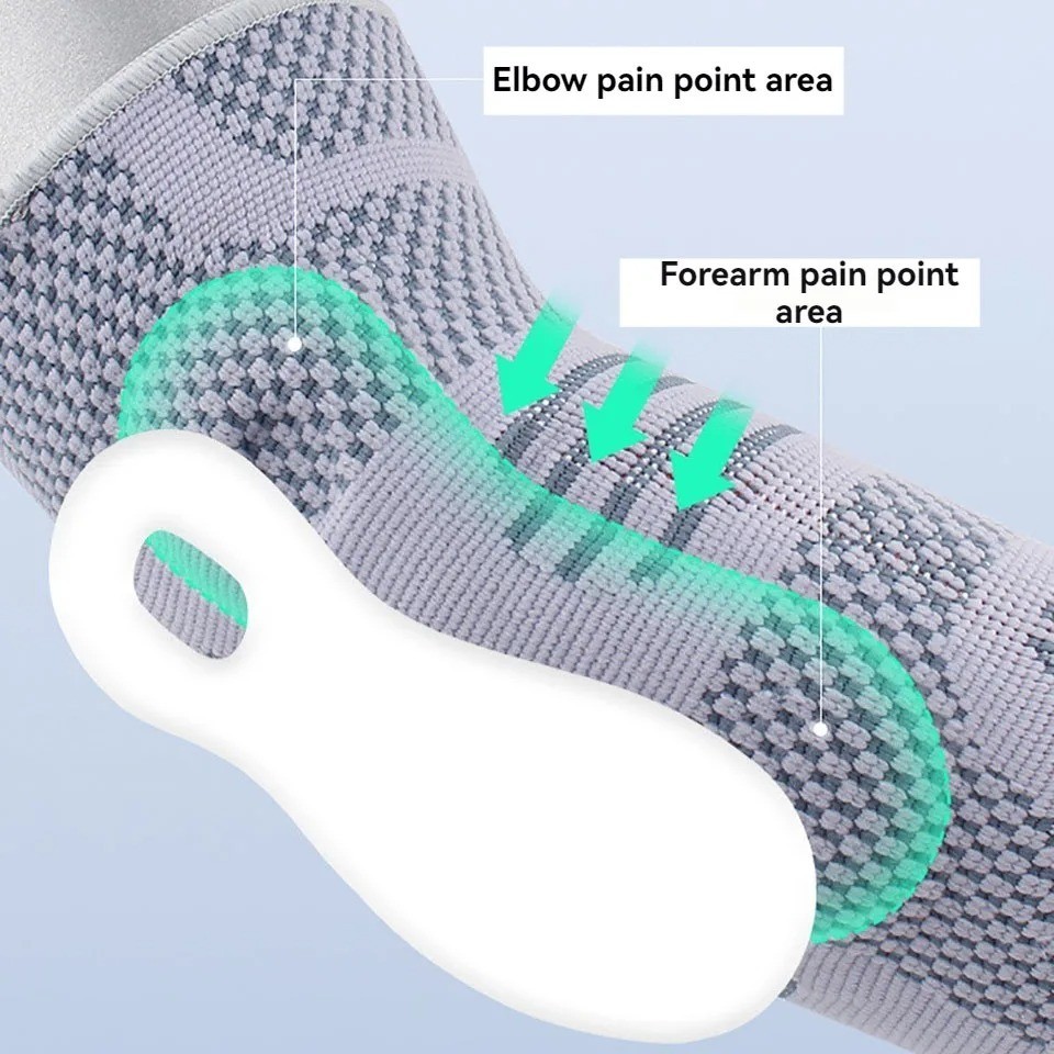 1Pcs Elbow Pads Silicone Compression Elbow Protection Sports Injuries 3D Knit