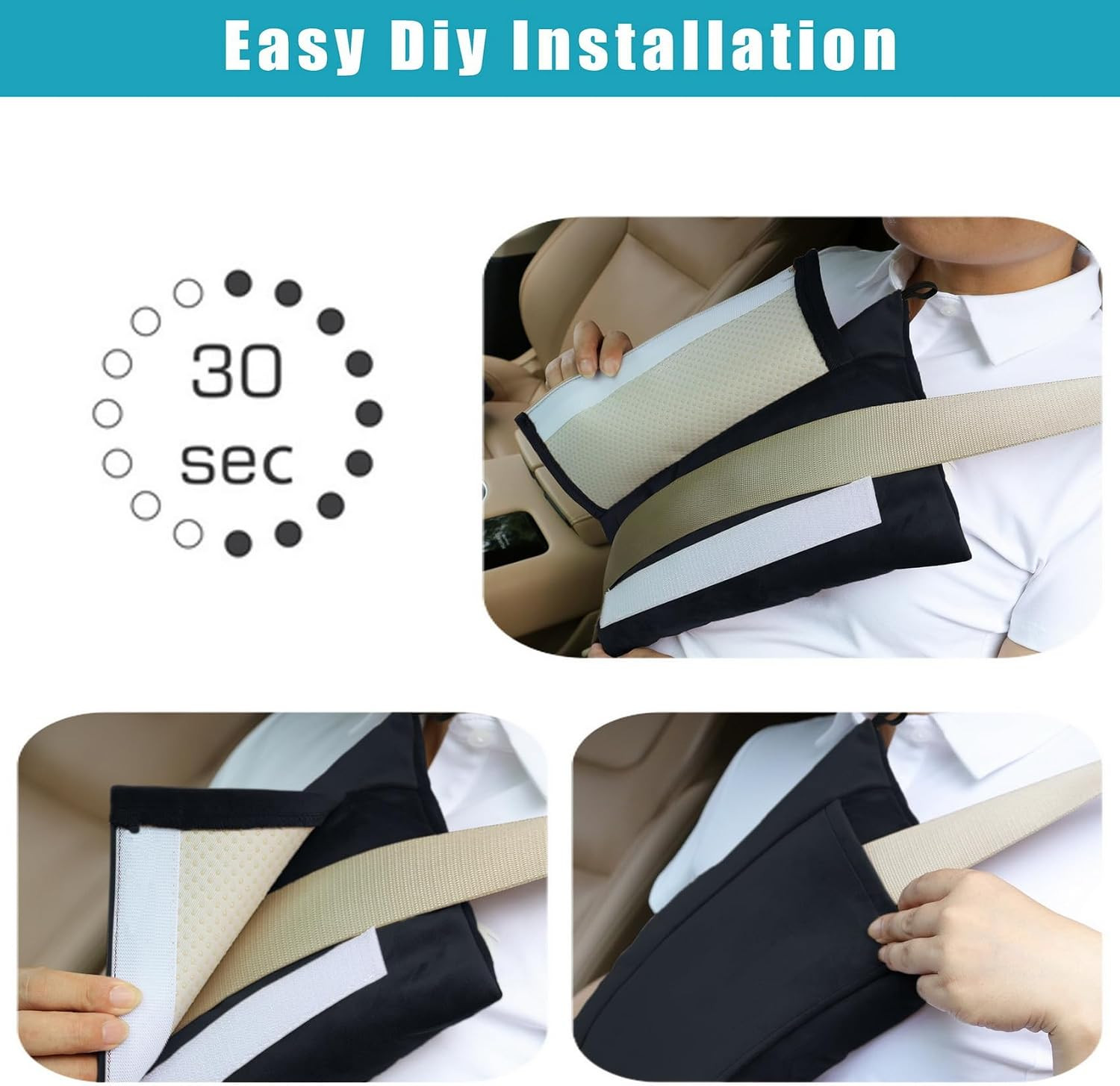 Super Soft Seatbelt Pillow, Seat Belt Pillow for Mastectomy Post-Surgery, Seat B