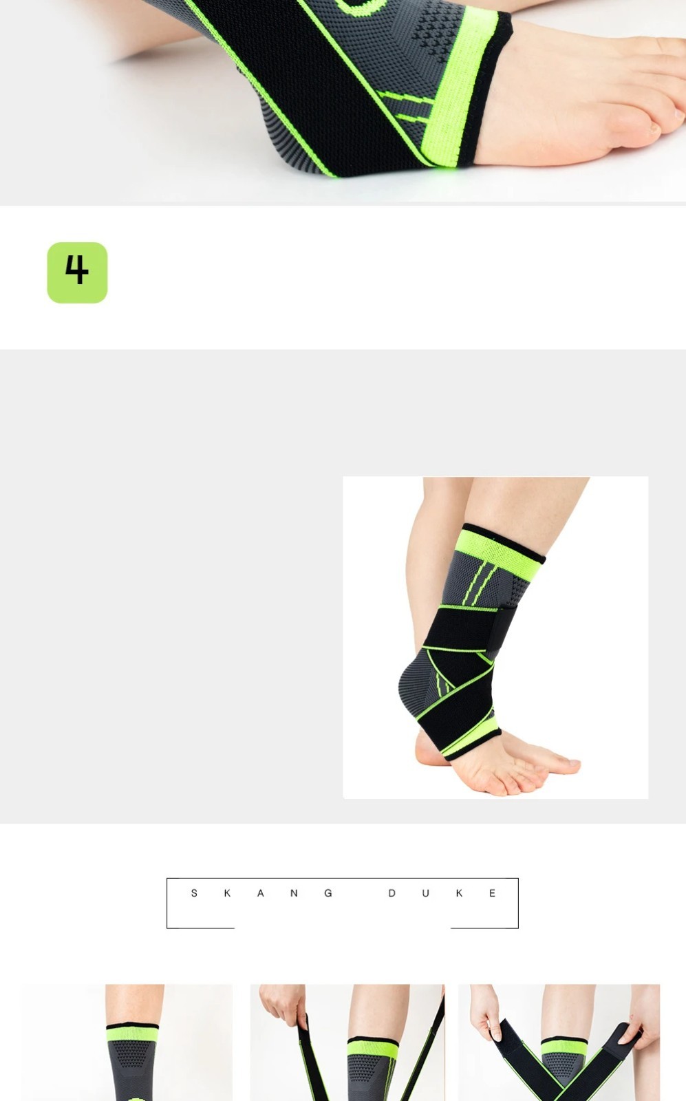1 Pack Ankle Support Brace Compression Wrap Adjustable for Sports Running Hiking