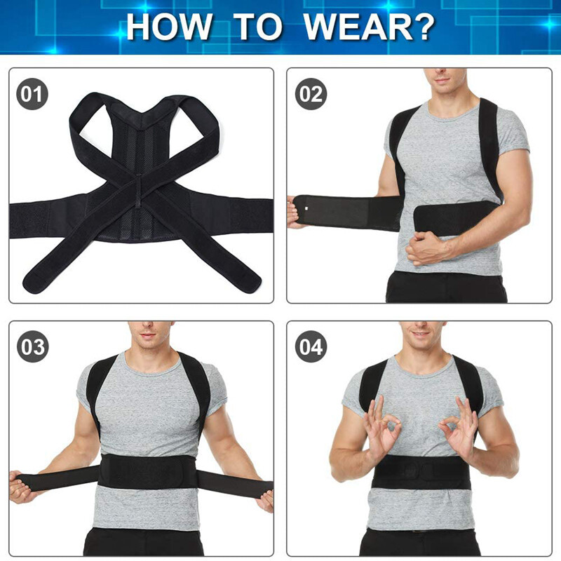 Posture Corrector men Support Back Shoulder Pro Brace Belt Adjustable Women Men