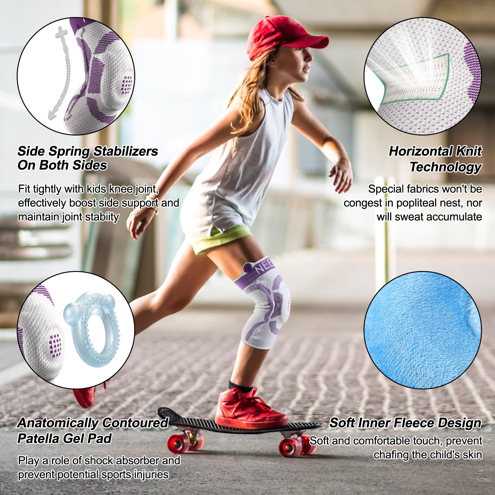 Knee Brace Sleeve, Youth Knee Compression Sleeve for Children – Boys & Girls….