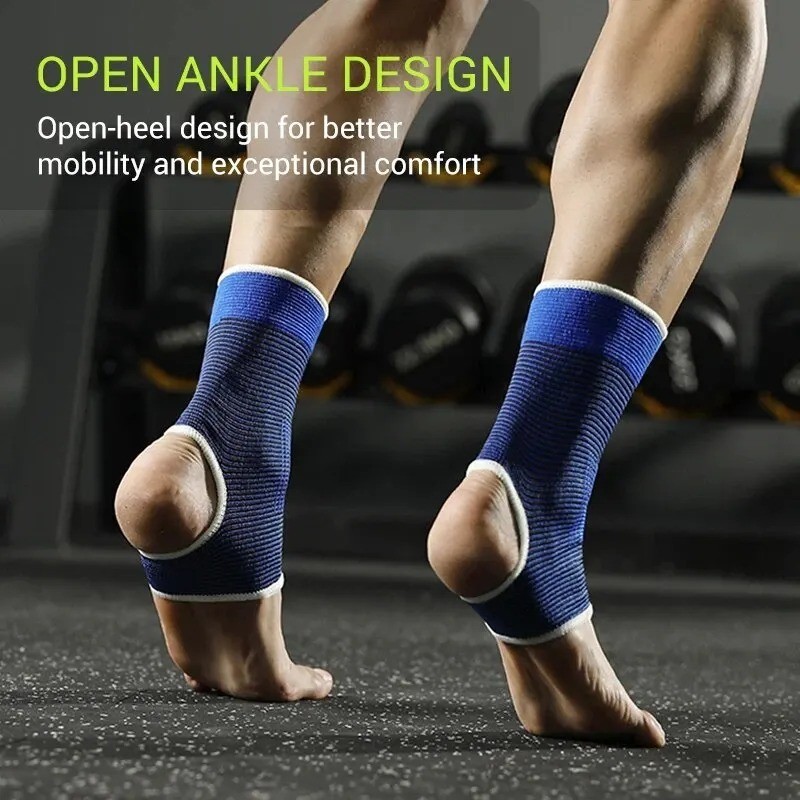 Ankle Support Brace Sleeve Elastic Compression Running Sports Gym Comfort 1Pair