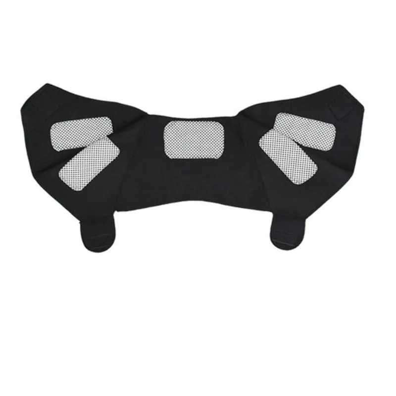 Black Self-Heating Tourmaline Shoulder Brace Support for Pain Relief Adjustable