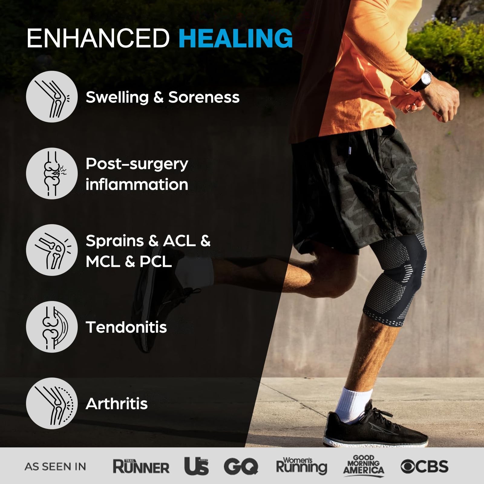 Knee Brace Compression Support Patella Gel Pad Side Stabilizers Medical Sleeve