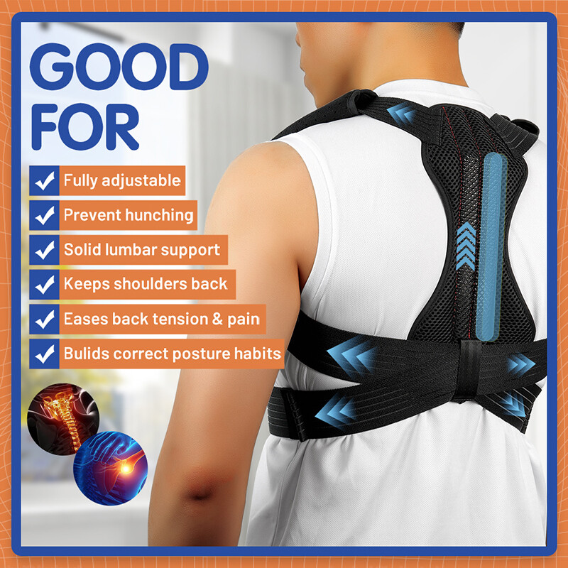 Adjustable Posture Corrector Low Back Support Shoulder Brace Belt Fit Men Women