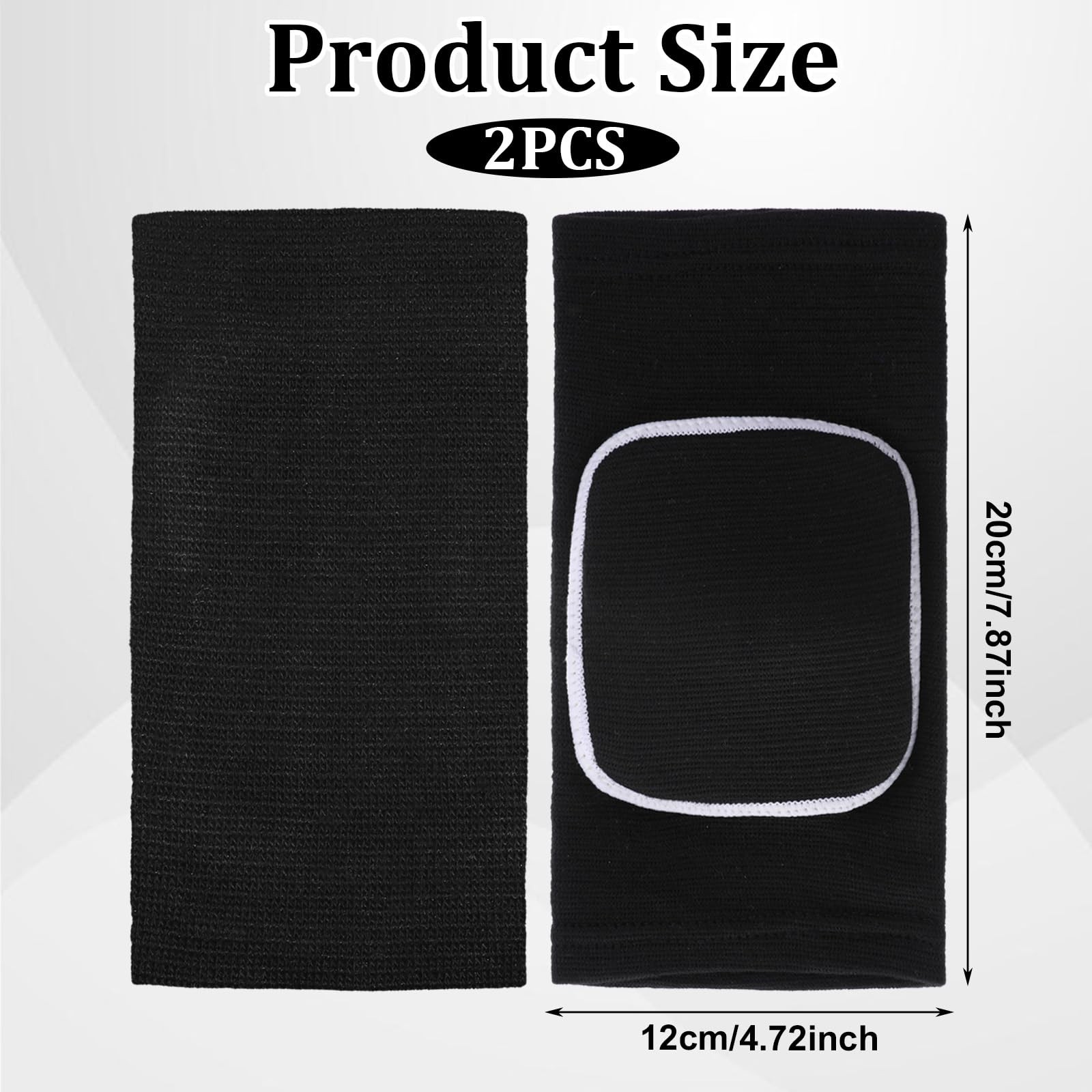 1 Pair Elbow Pads with Thicken Sponge Pad, Black Breathable Protective Volley…
