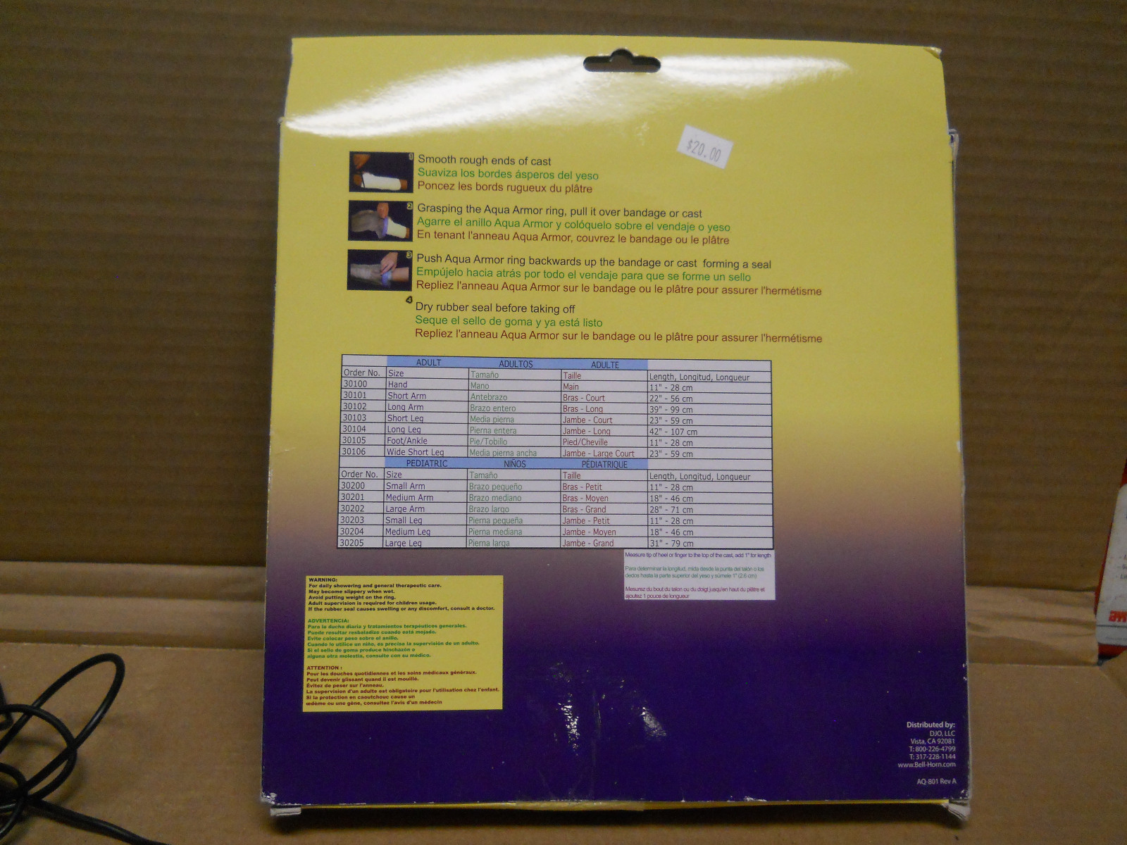 Aqua Armor Bell Horn Cast and Bandage Protector Adult Long Leg 42″ #15