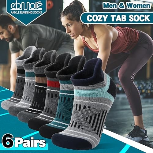 6 Pairs Merino Wool Ankle Hiking Running Socks Compression Large Color Mix
