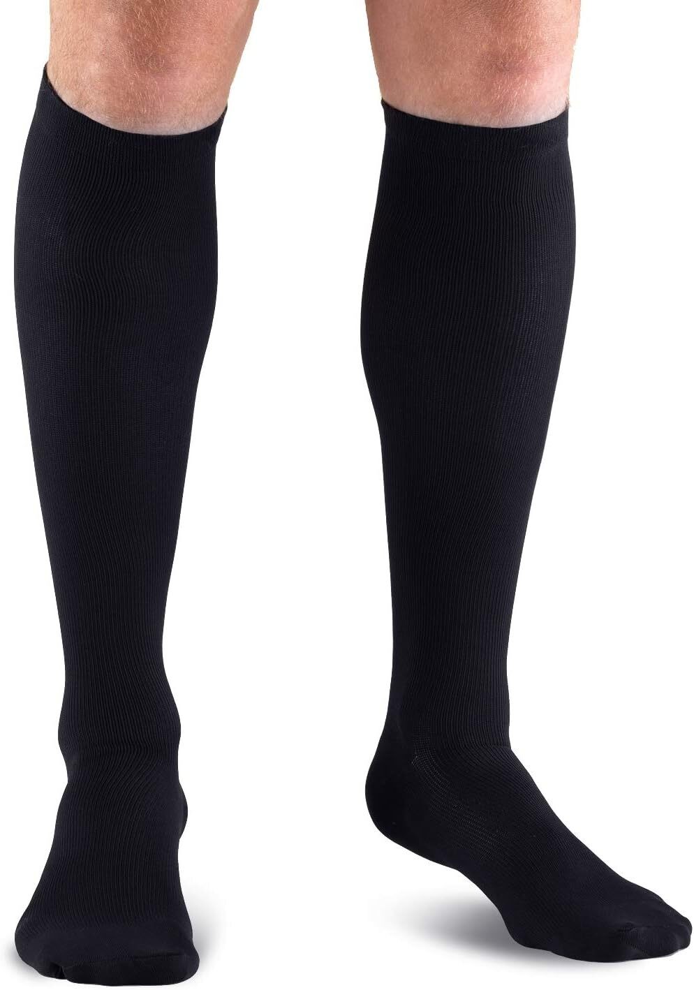 Lewis N. Clark Compact Travel Compression Socks Anti Fatigue Support – Black (Me