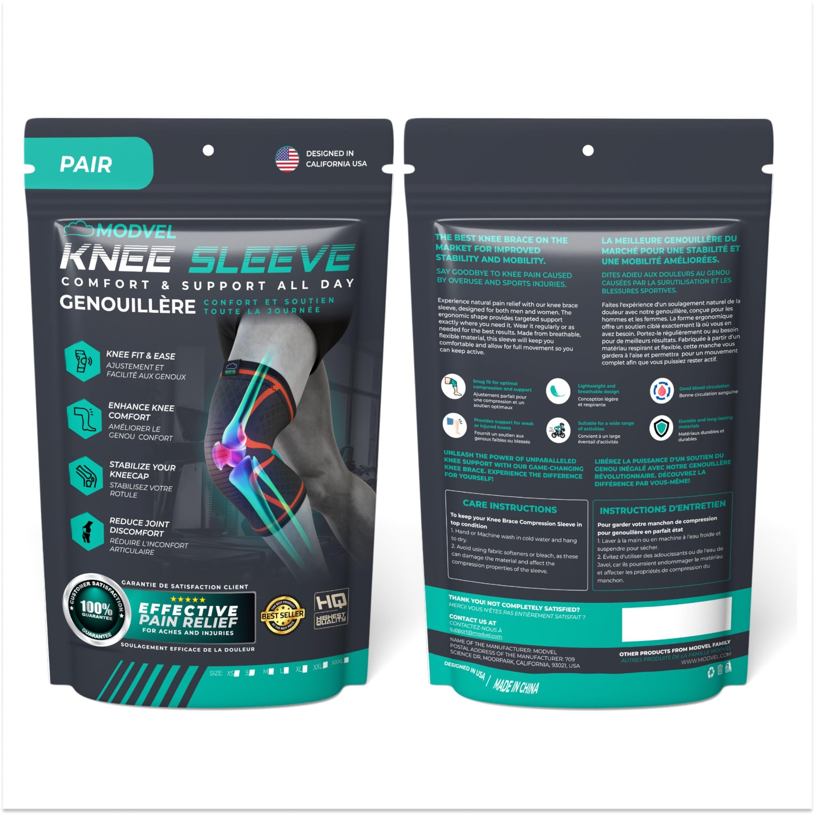 Compression Knee Brace for Women & Men – 2 Pack Knee Brace for Women Running …