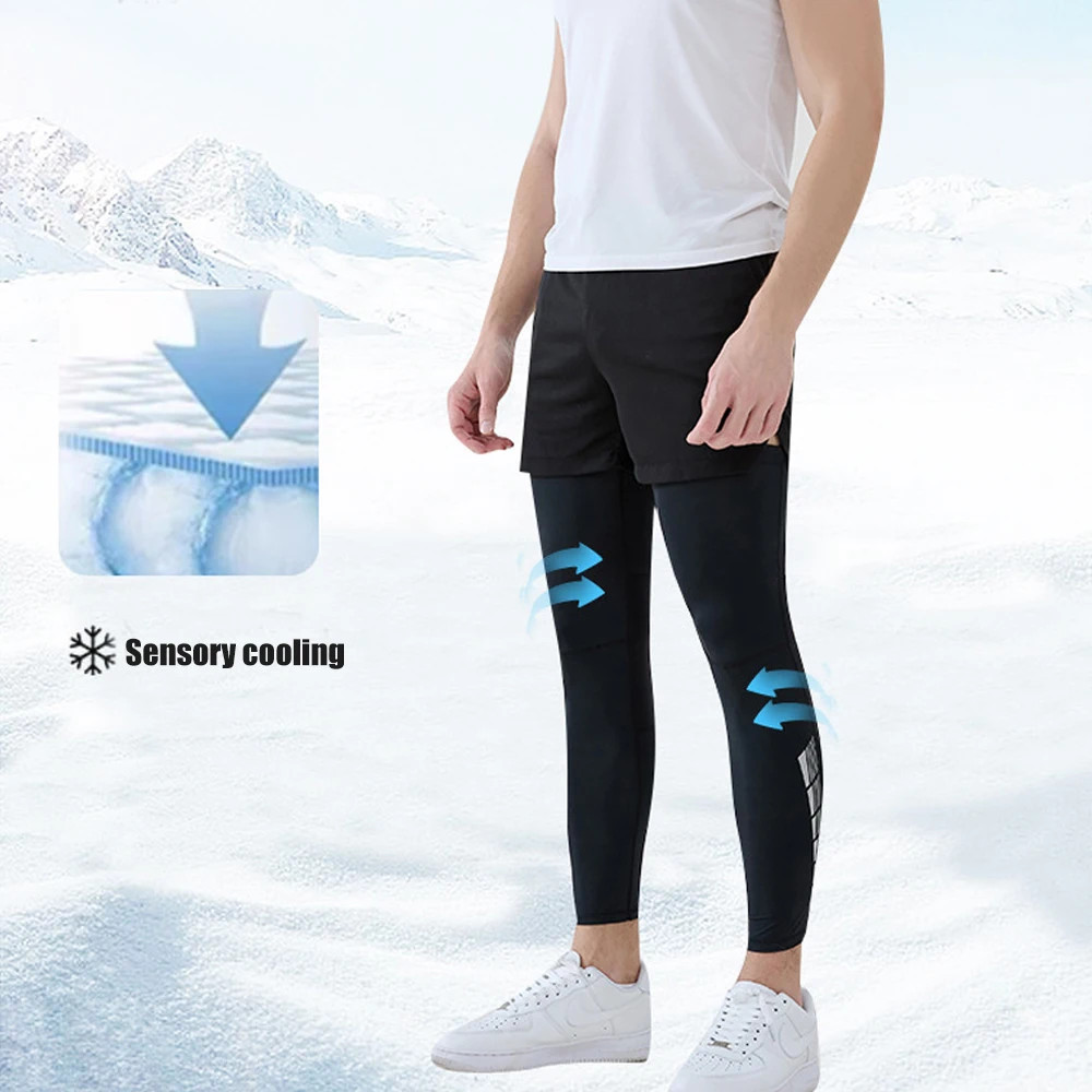 1Pair Compression Leg Sleeves – Full Legs Compression Sleeve for Men & Women, UV