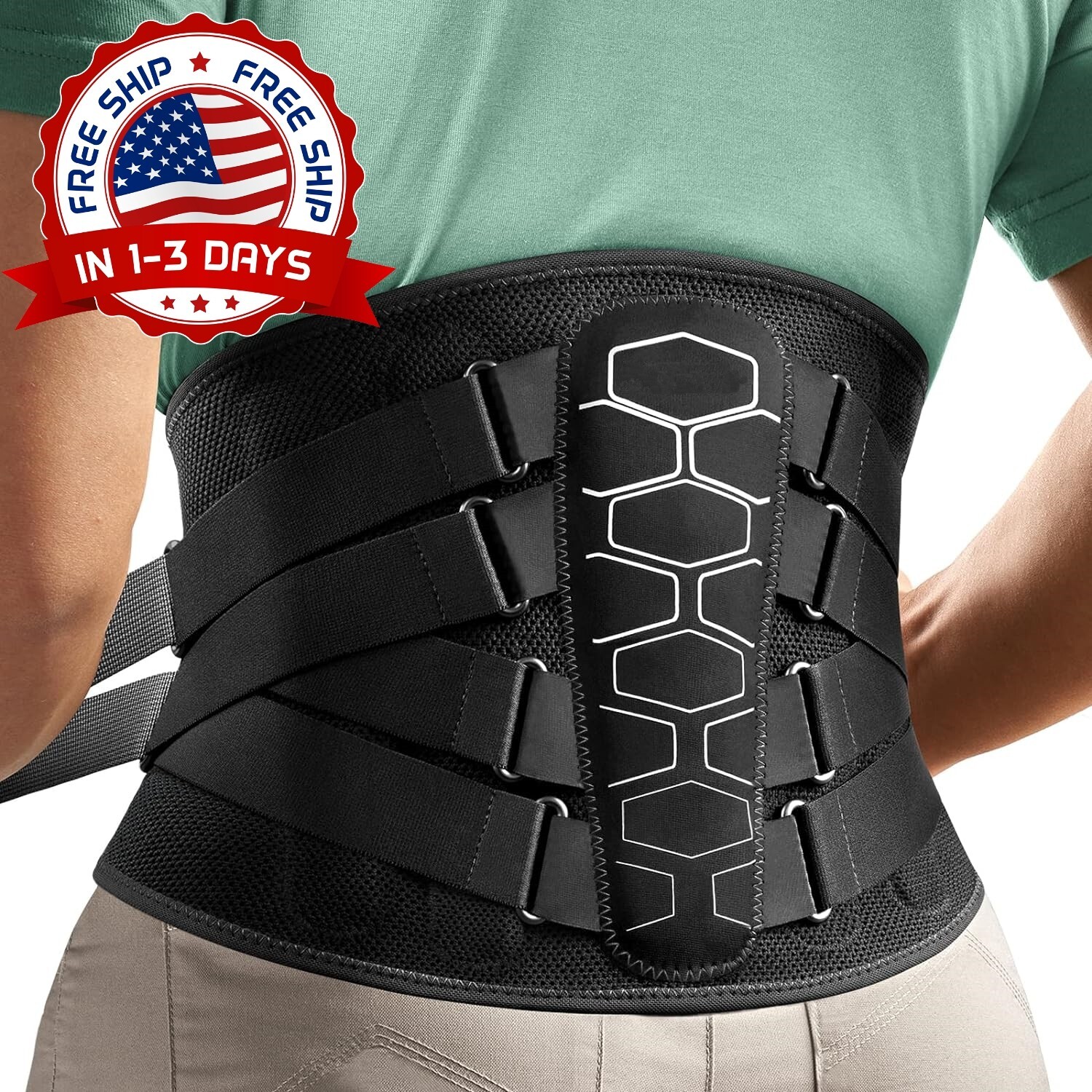 Faja Para La Dolor De Espalda Soporte Lumbar Terapia Magnética ALIVIO DEL DOLOR.