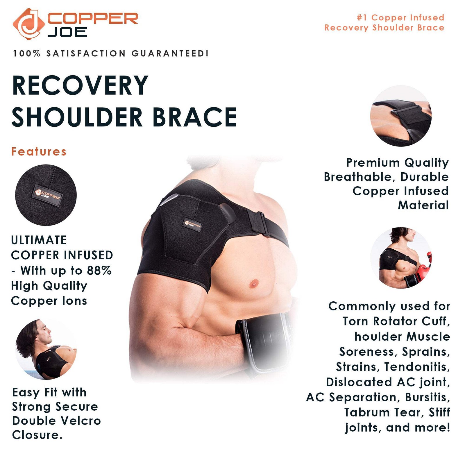Shoulder Arm Bundle Copper Infused Shoulder Brace & Arm Compression Sleeve Set