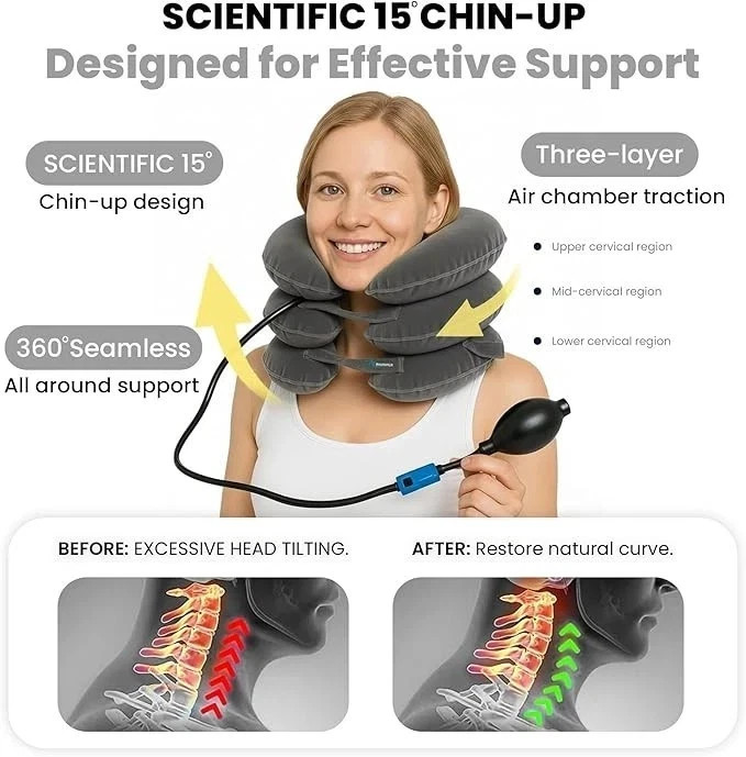 Adjustable Cervical Neck Traction Collar Brace Pain Relief 3 Colors