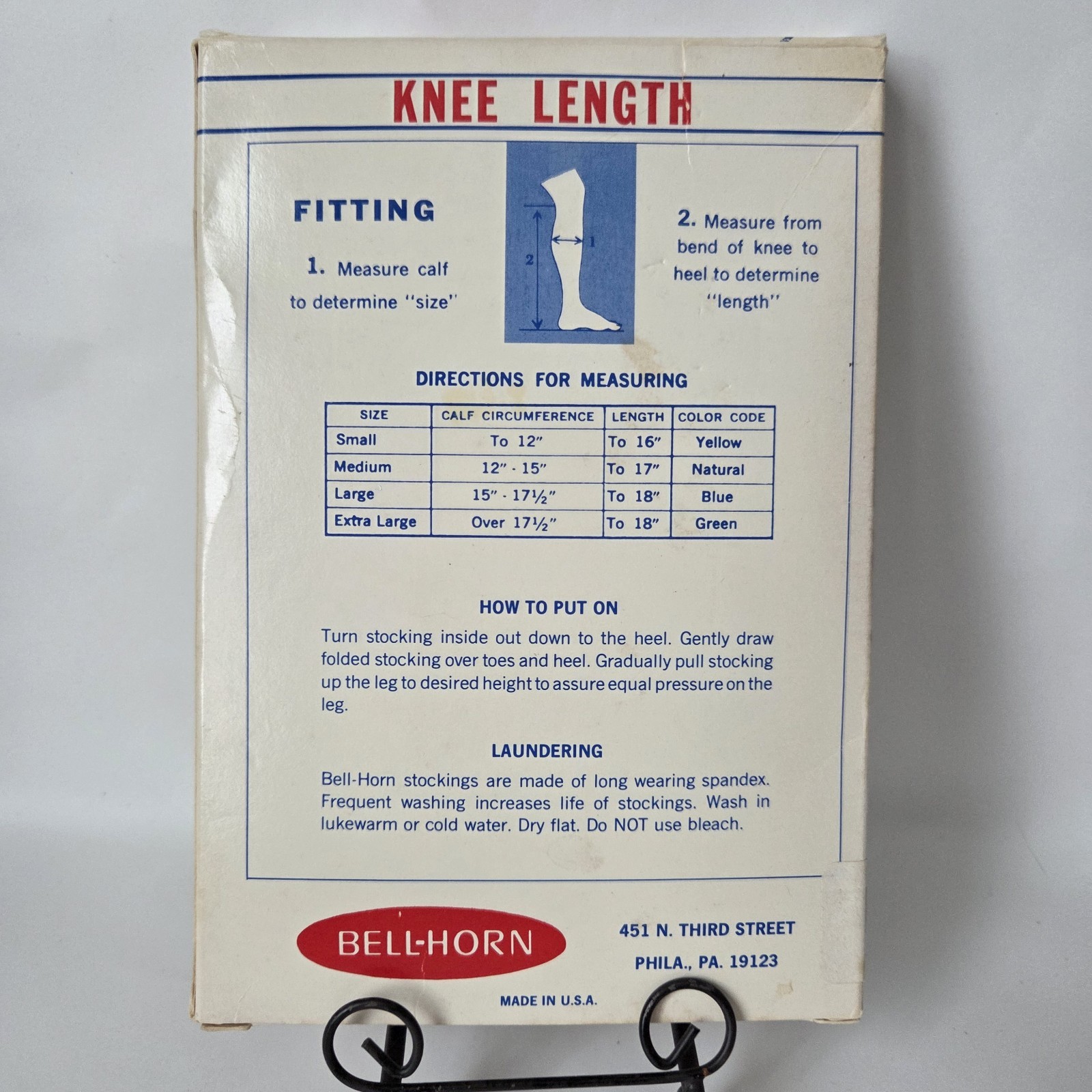 Vintage Bell-Horn Sz Medium Beige Anti-Embolism Knee Length Closed Toe Stockings