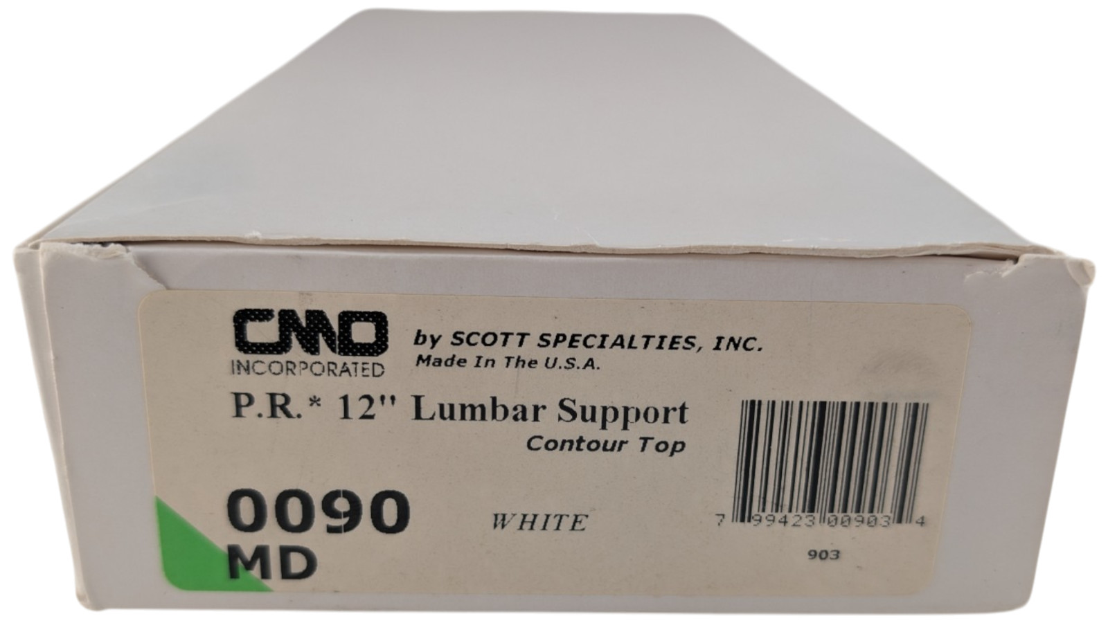 Scott Specialties CMO 0090-MD P.R. 12in Lumbar Support Contour Top White Medium
