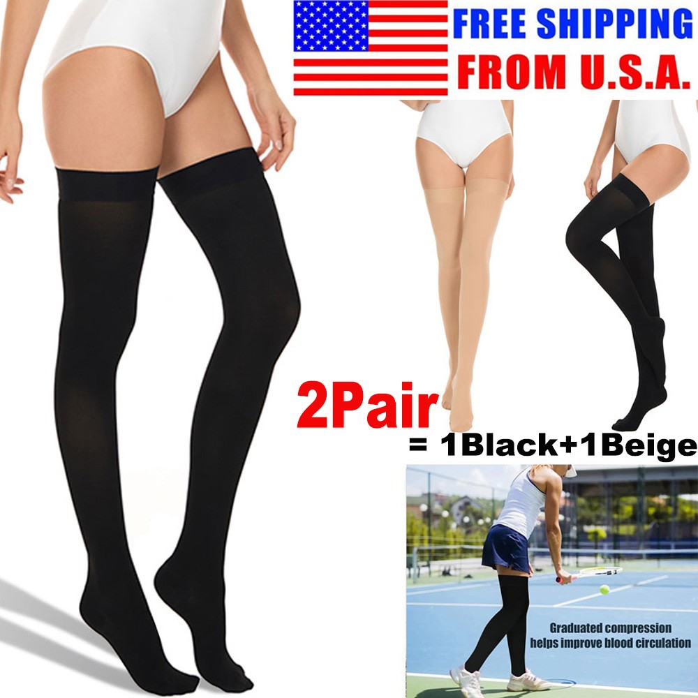 Thigh High Compression Socks For Nurses, Flight Attendant & Desk Job Essential