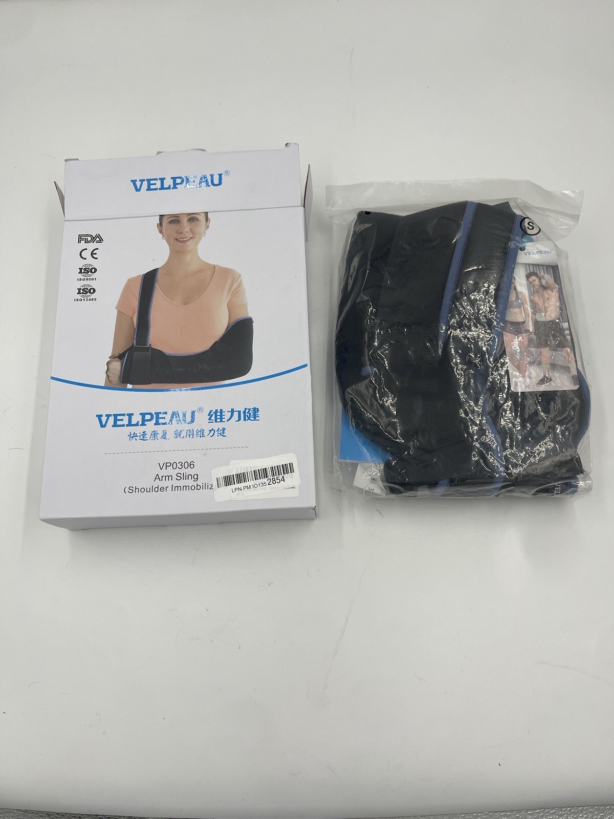 VELPEAU Arm Sling Shoulder Immobilizer and Rotator Cuff Brace -Small comfort ver