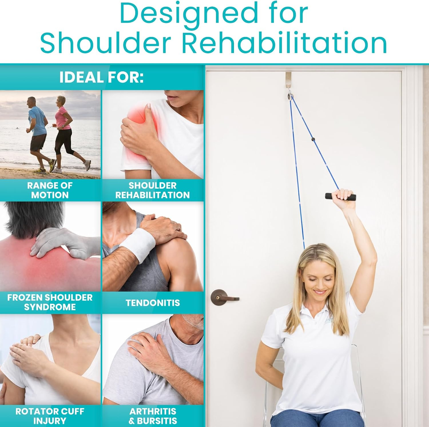 Shoulder Pulley for Physical Therapy – Rotator Cuff Pain Pulley System – over Do