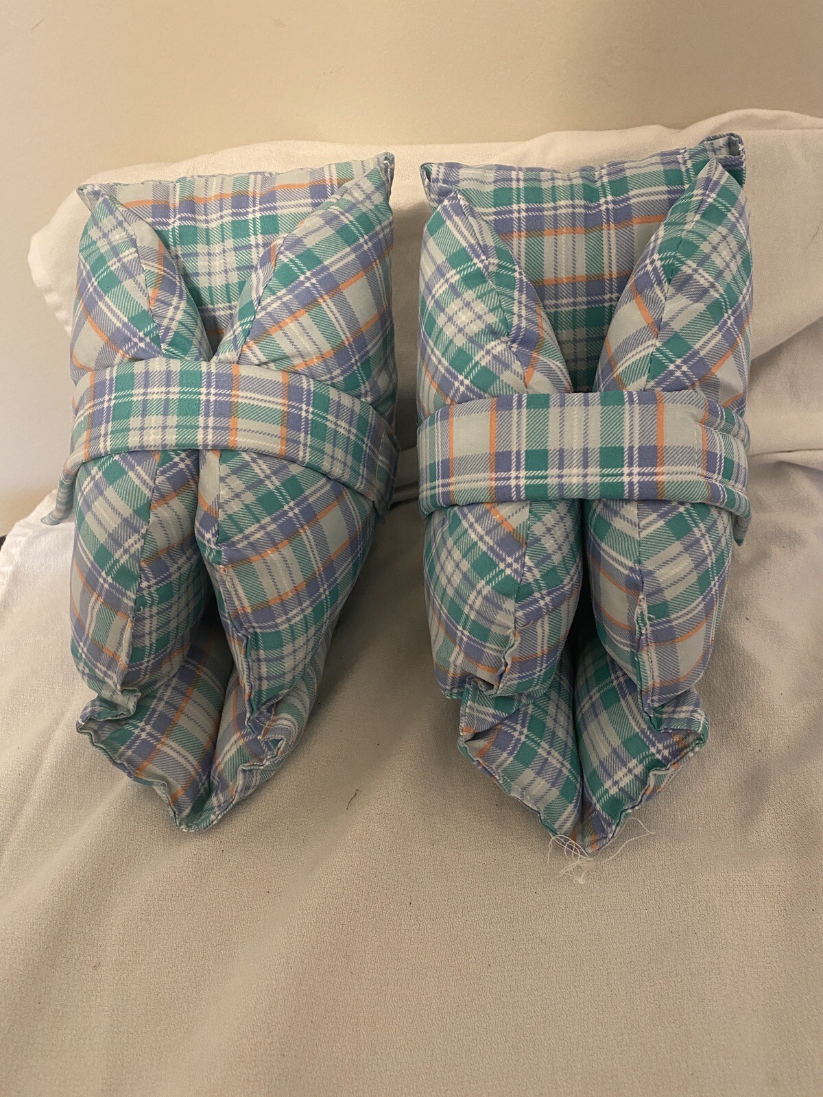 Posey 6115 Pair Adult Sm Multi-Colored Quilted Pastel Plaid Heel Support Pillows