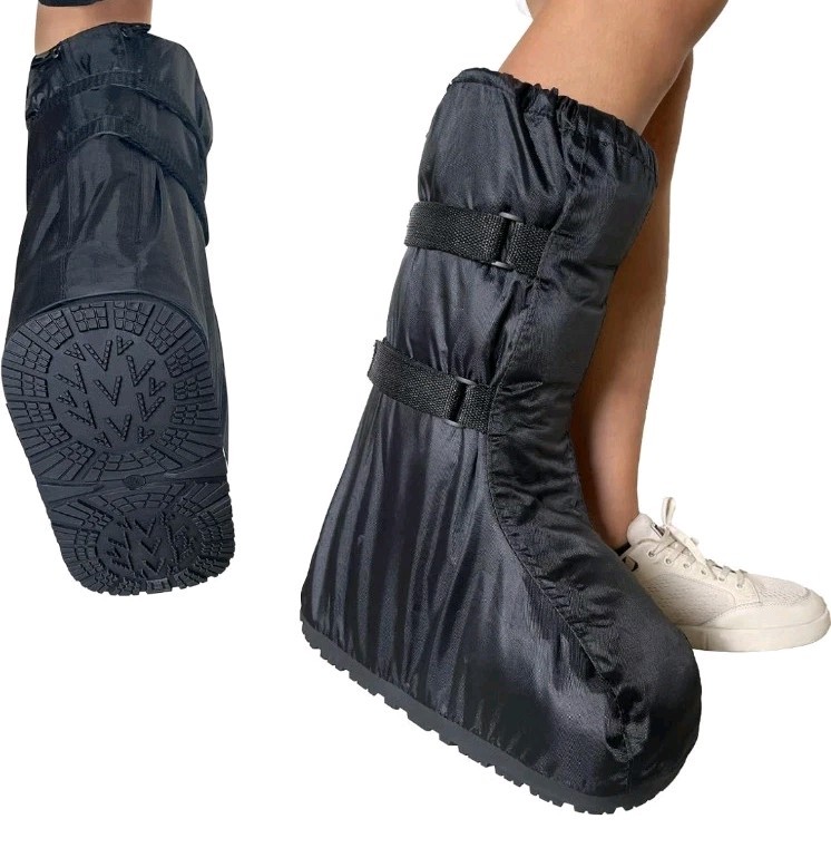 Waterproof Boot Cover for Medical & Orthopedic Boots, Heavy-Duty Non-Slip LARGE
