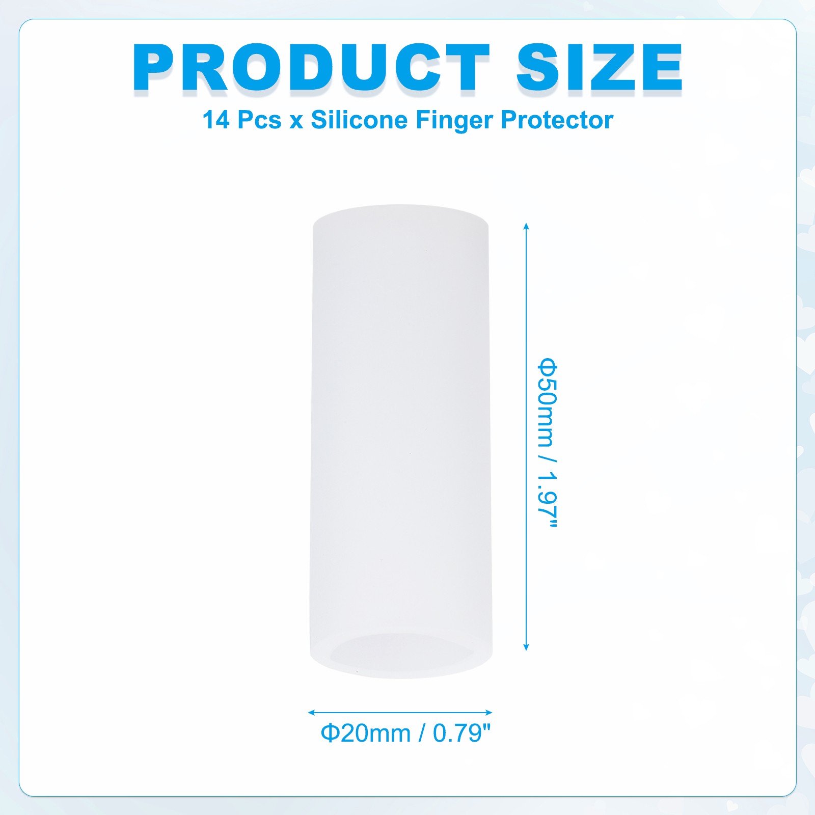 14 Pcs 1.6″x0.59″ Gel Finger Cots Silicone Finger Protector Support White