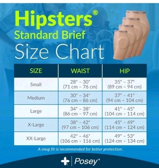 NWT-Posey Padded Hip Protector Shorts Nude, Small, Elastic Logo Waist