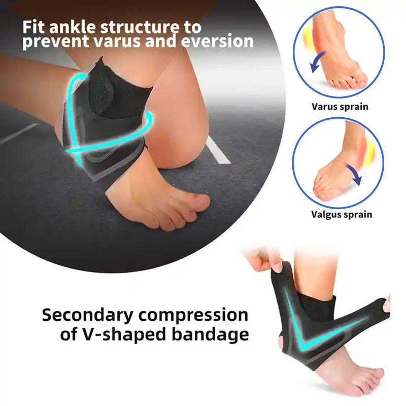 Ankle Brace Compression Support Sleeve Swelling Achilles Tendon Joint Pain Wrap@