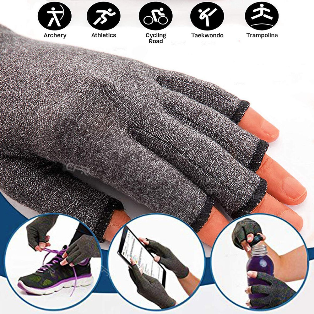 Compression Arthritis Gloves Carpal Tunnel Gym Rheumatoid Hand Joint Support HG