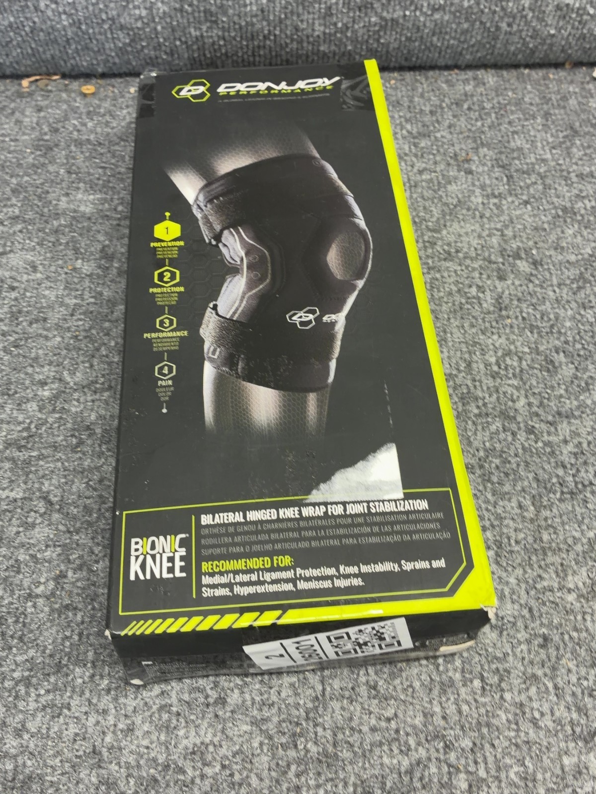 DonJoy Performance Bionic Hinged Knee Brace Ligament Sprain Meniscus Medium Blk