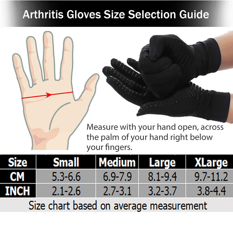 Copper Arthritis Gloves Compression Hand Support Joint Pain Relief Sports