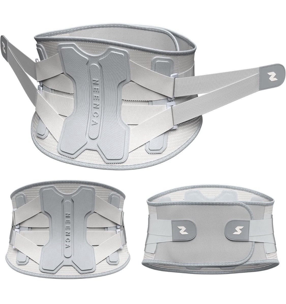 NEENCA Back Brace Pain Relief Bionic Support System UNISEX Gray Size 2XL