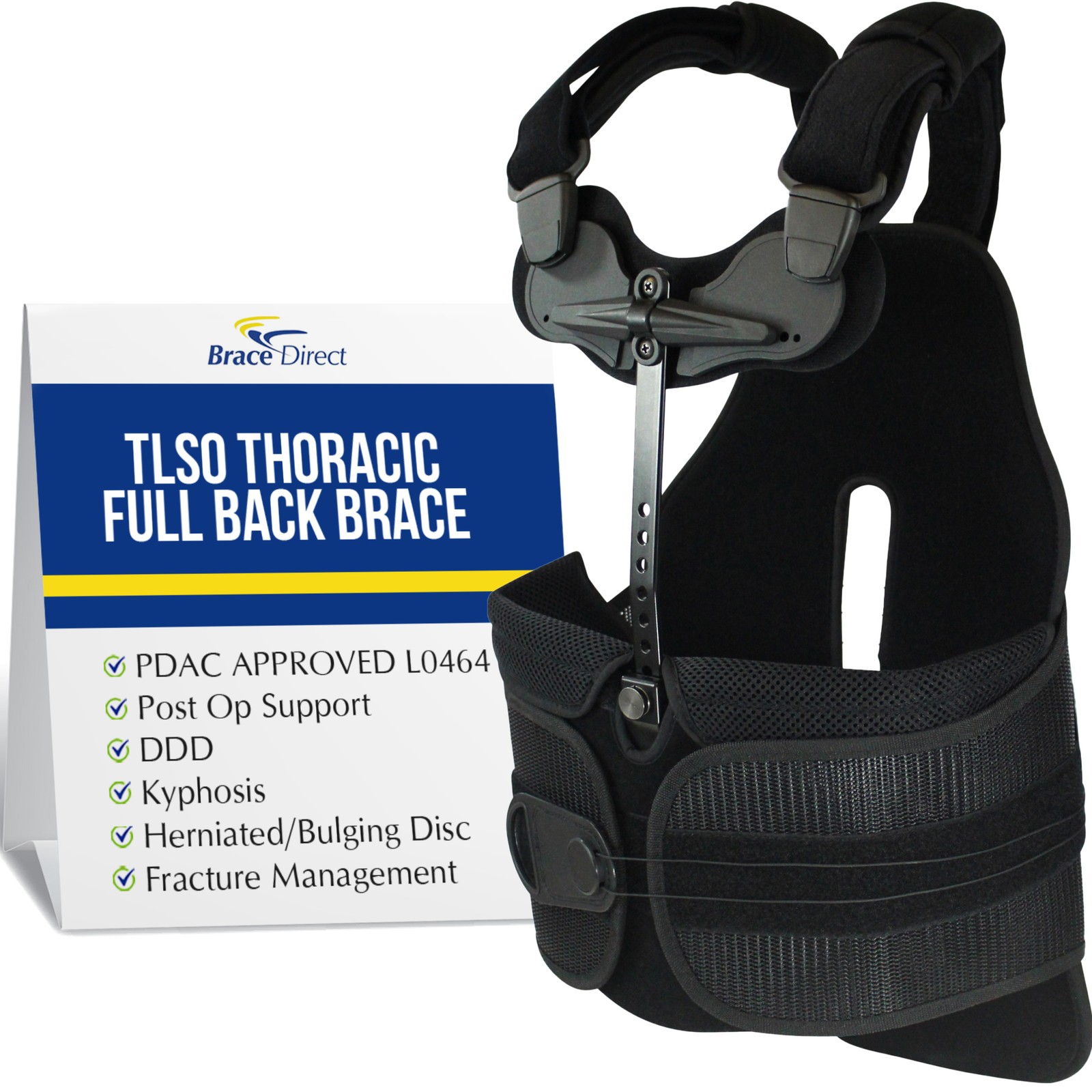 TLSO Thoracic Full Back Brace PDAC L0464 Pain Relief -Straightener for