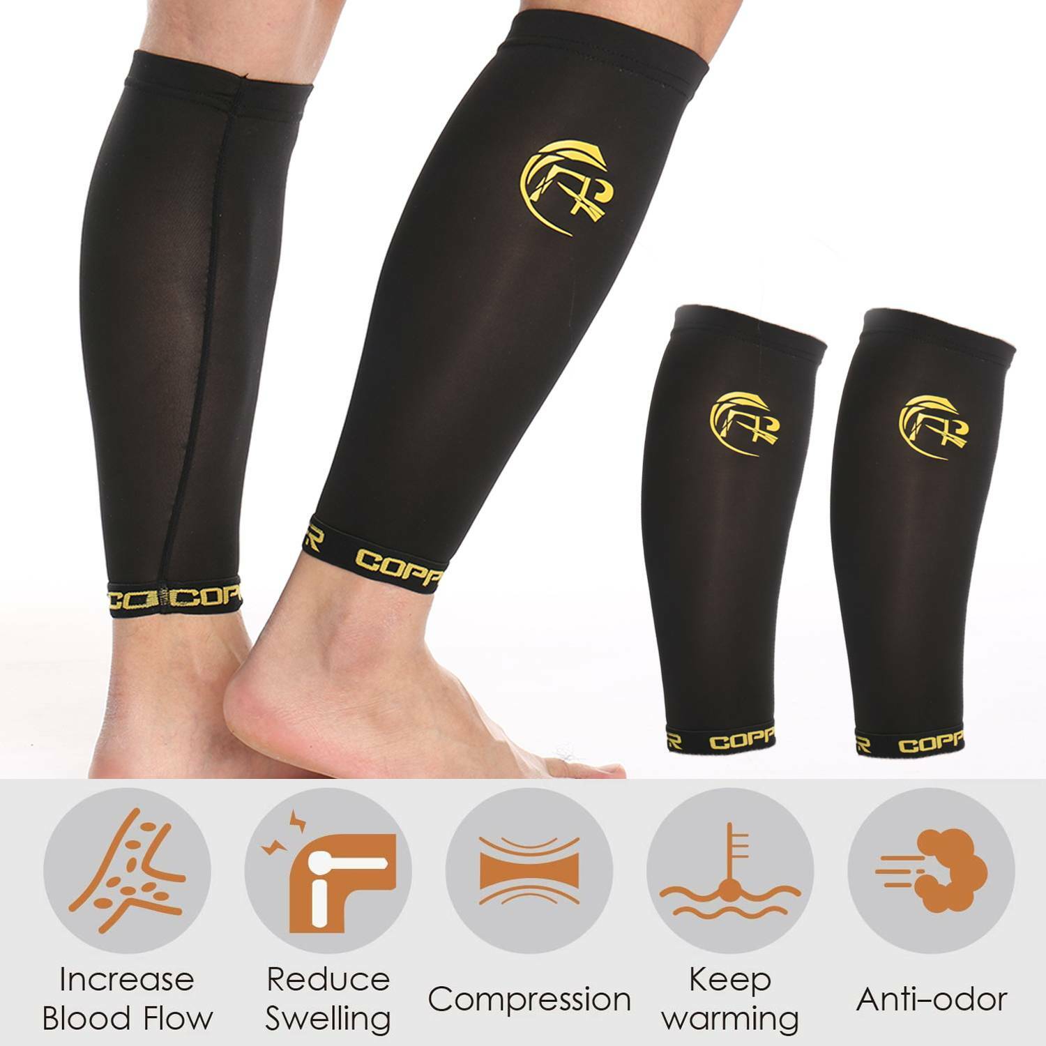 Copper Compression Socks 20-30mmHg Support Calf Leg Sport for Men Women Workout