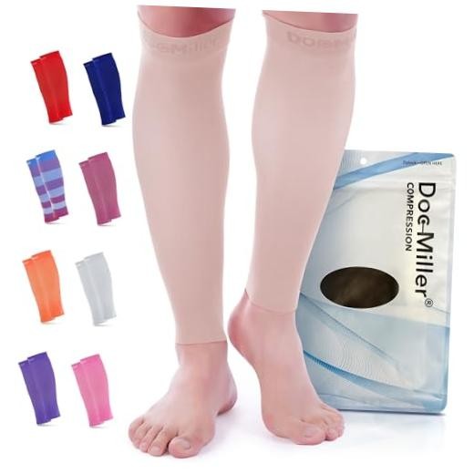 Compression Calf Sleeve for Men & Women – 20-30mmHg Medium REGULAR Skin/Nude