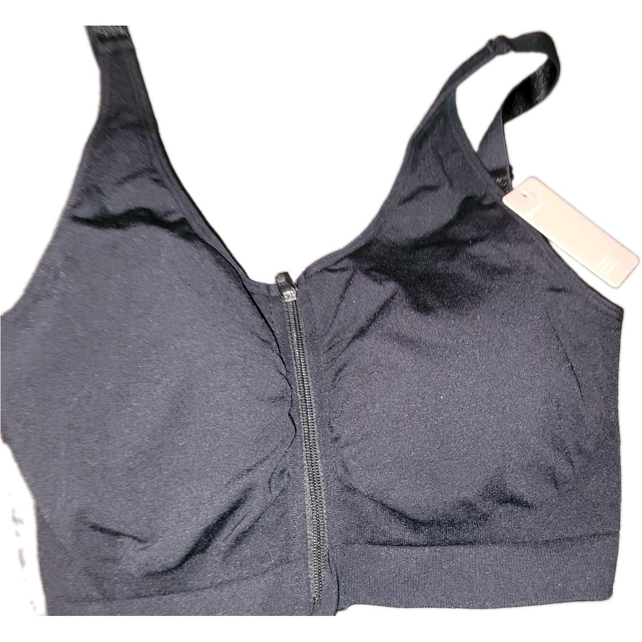 Post Surgery Front Closure Mastectomy Bra Wireless Adjustable Straps Black XL