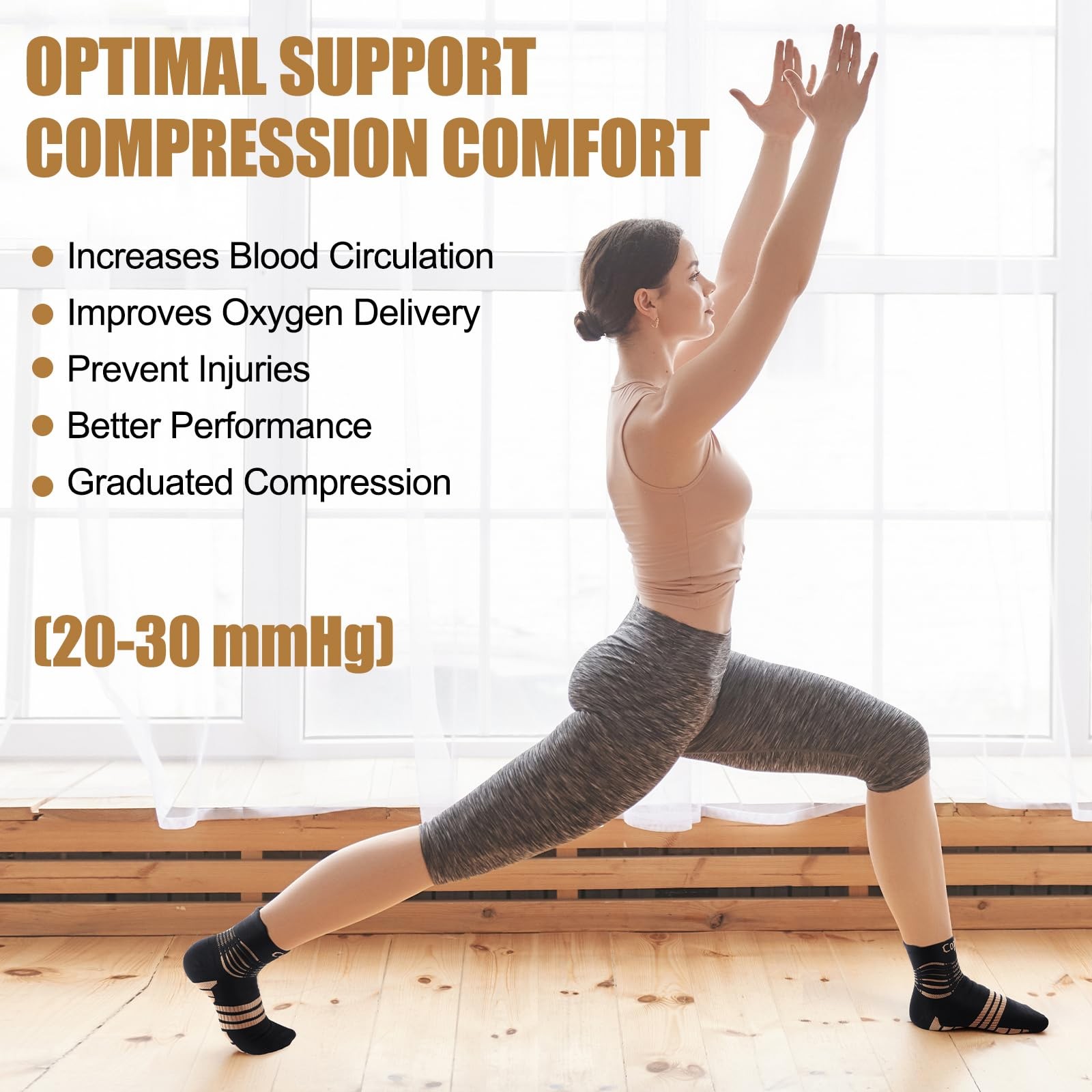 NEENCA Copper Compression Socks, Medical Ankle Support Socks for Injury Recov…
