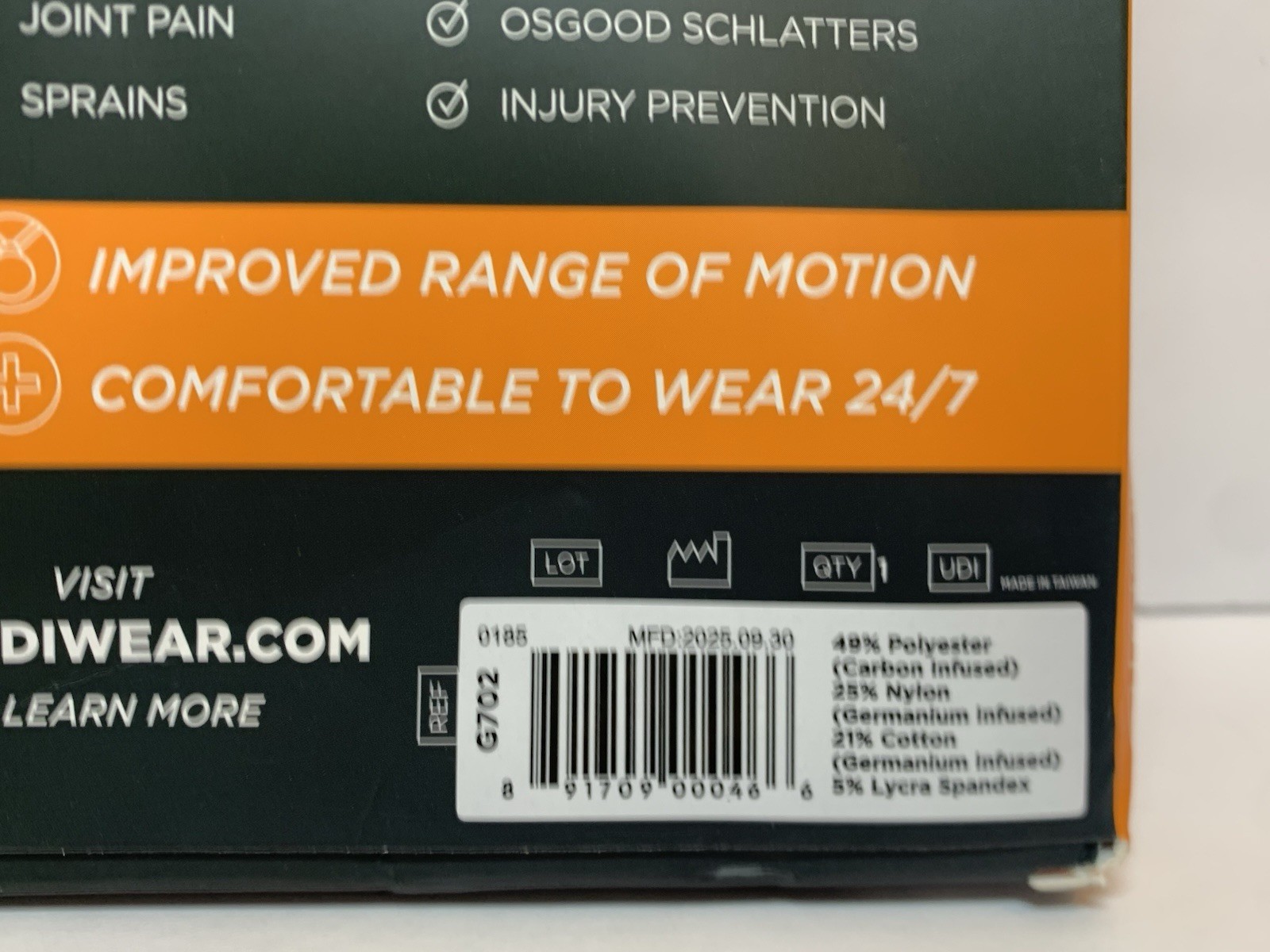 Incrediwear Knee Sleeve MEDIUM GRAY ~ Healing Brace Pain Arthritis Tendonitis
