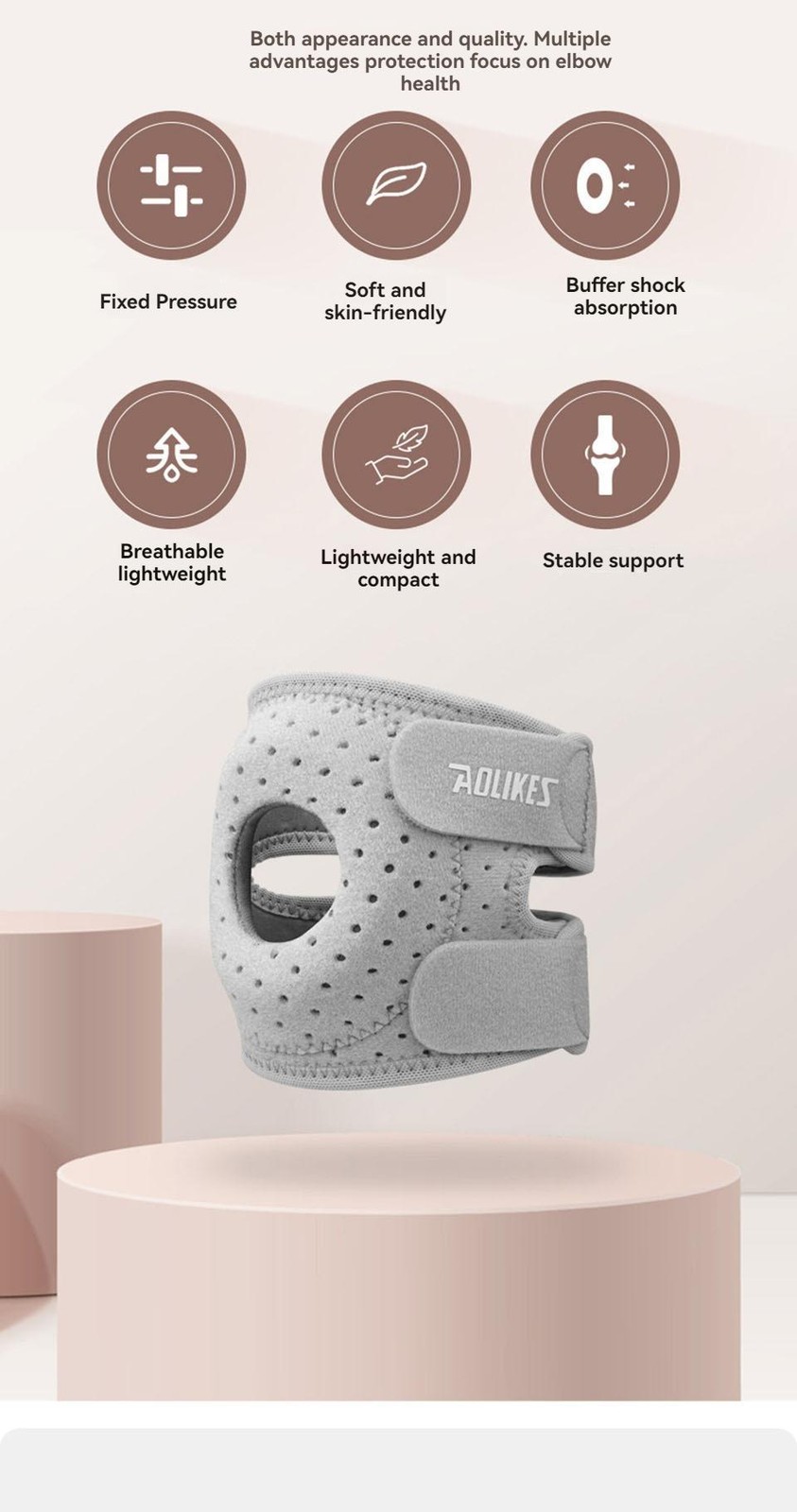 Aolikes 1pcs Elbow Compression Sleeve,elbow Brace for Tennis Elbow for Women & M
