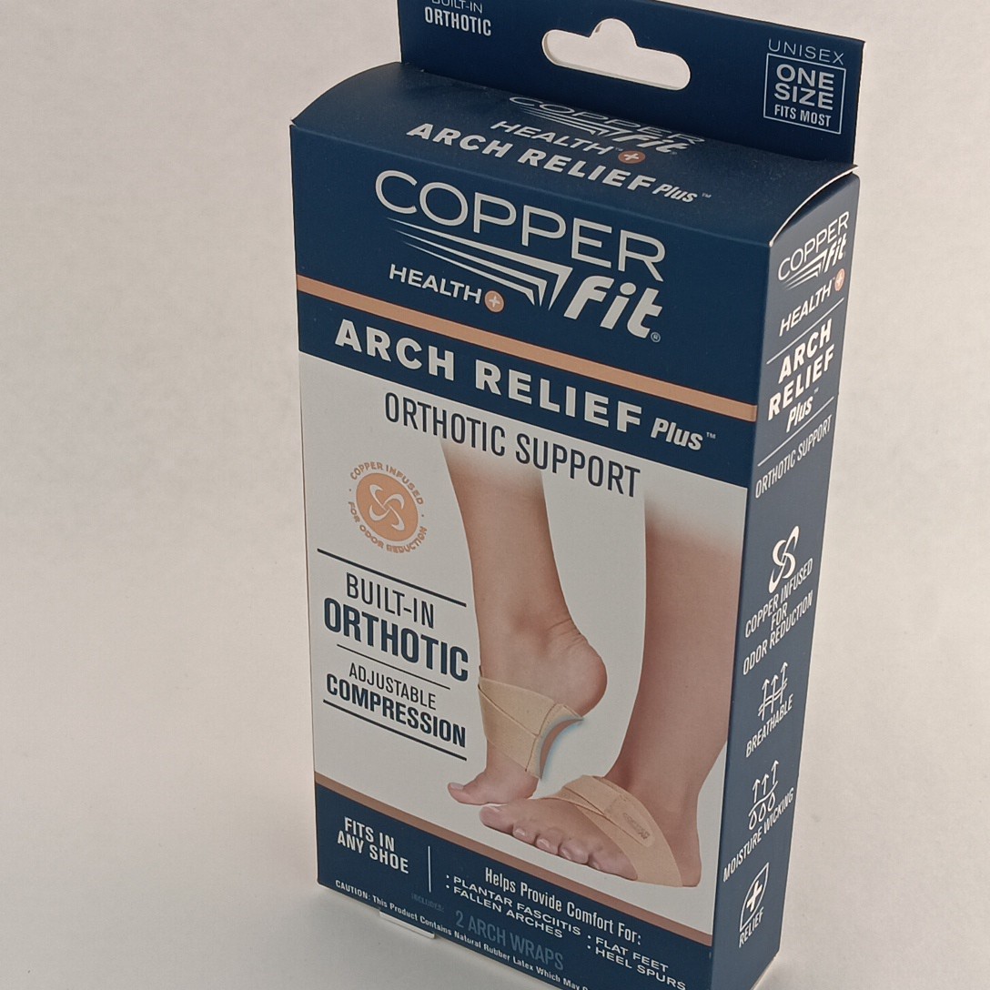 Copper Fit Health + Arch Relief Plus Orthotic Support. Adjustable Compression