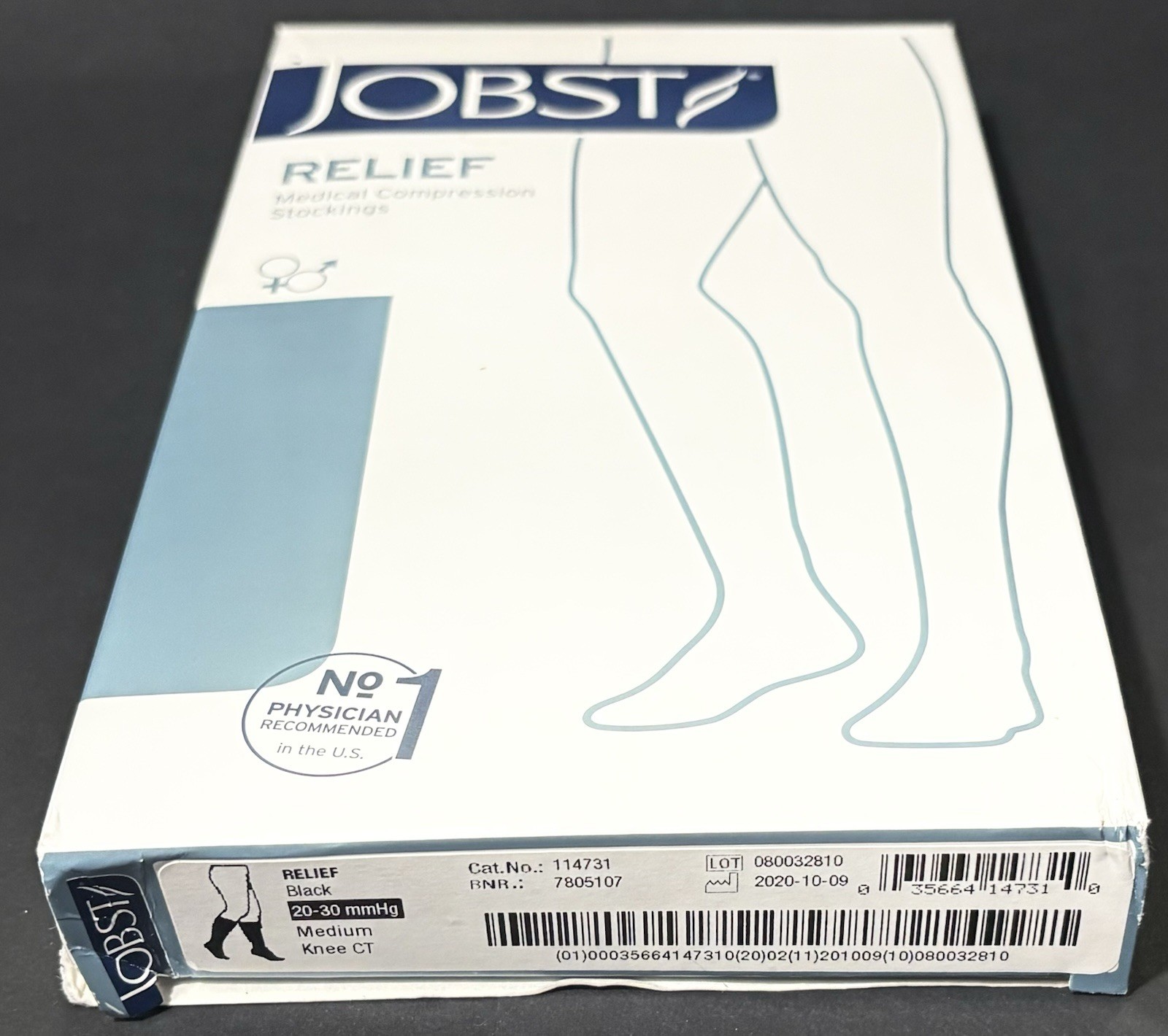 JOBST Relief Compresion Knee High Closed Toe 20-30mmHg Black Medium Cat: 114731