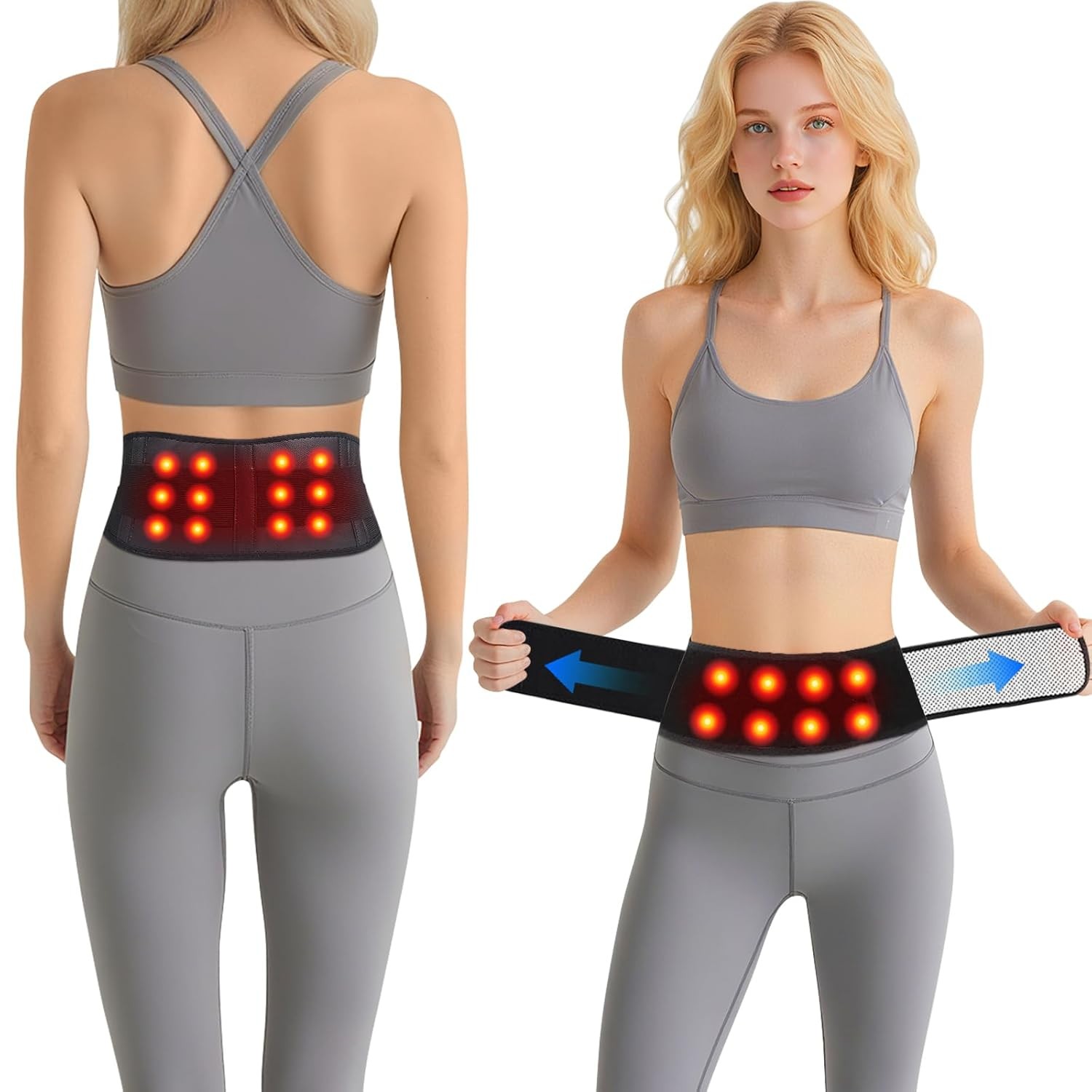 Heated Back Brace Magnetic Support Belt Self Heating Lumbar Electric Warmer