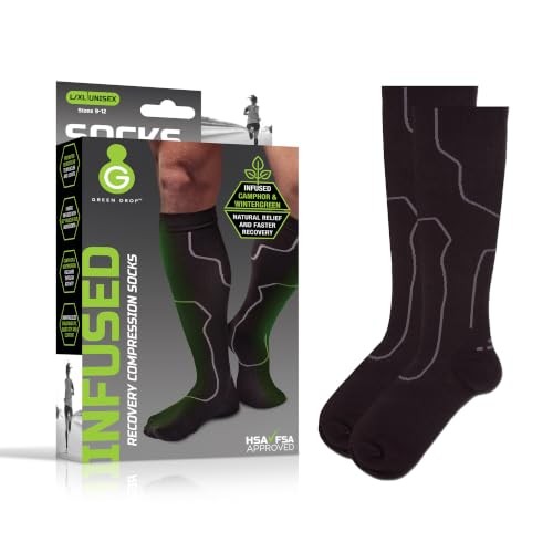 Herb-Infused Knee High Compression Socks for Men & Large/X-Large – Pack of 1