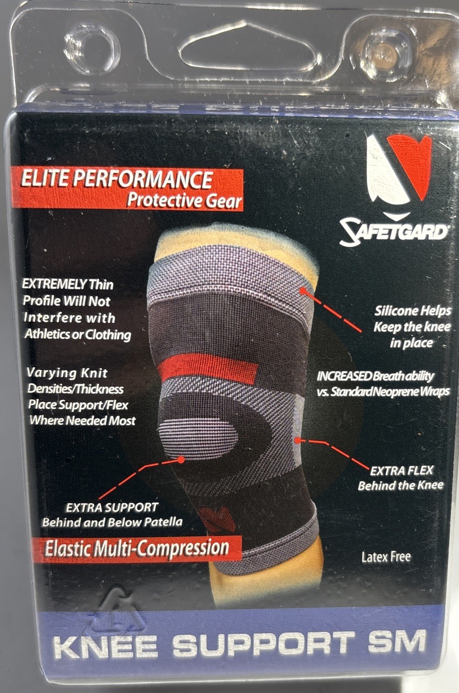 Safetgard All Sports(Football/Baseball)Compress Knee Support Small 13.5”-15”-NEW