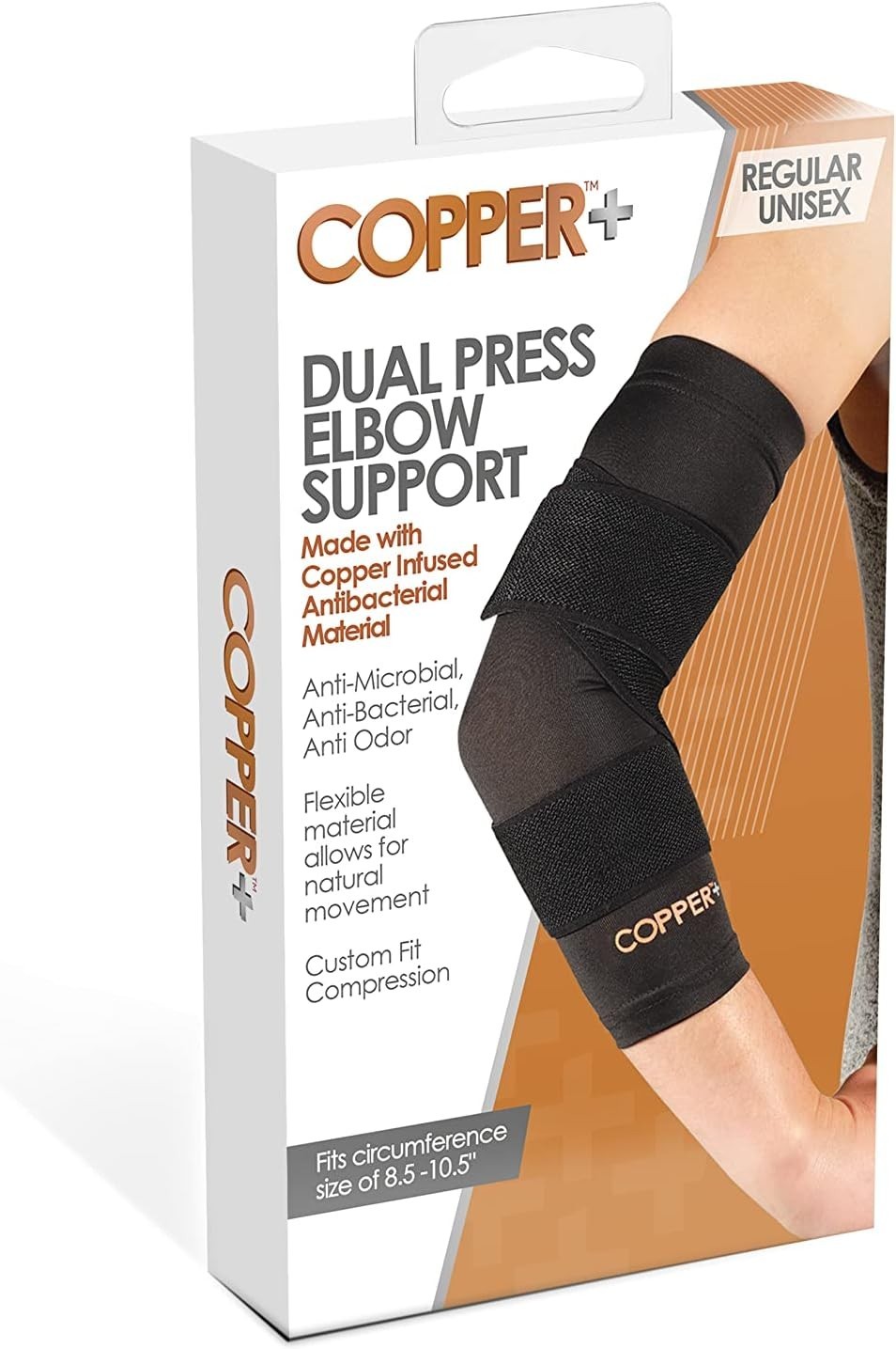 Copper+DualPress ElbowSleeve Regular, 8-11 Inches