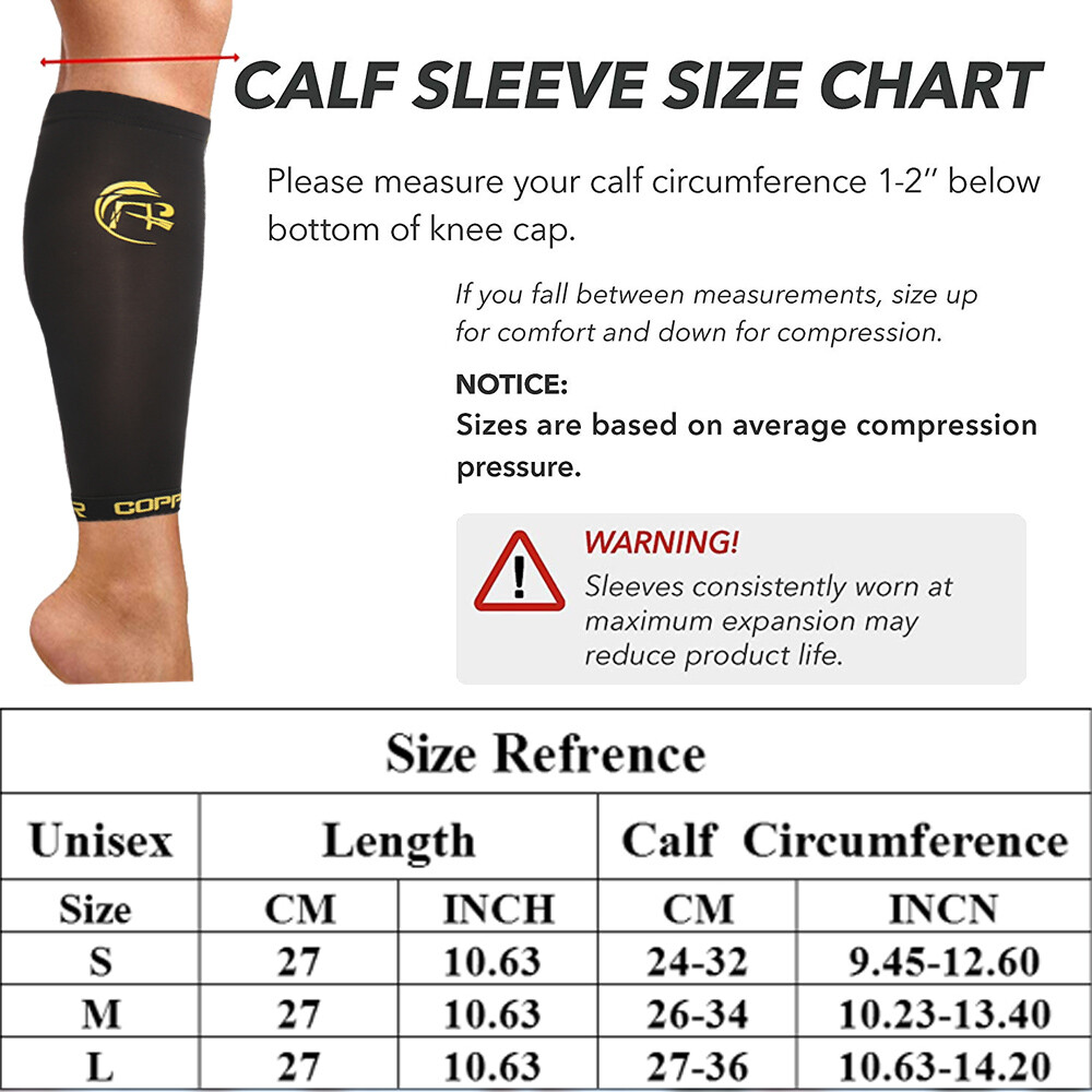 Copper Infused Calf Brace Medical Sports Support Compression Sleeves Leg Running