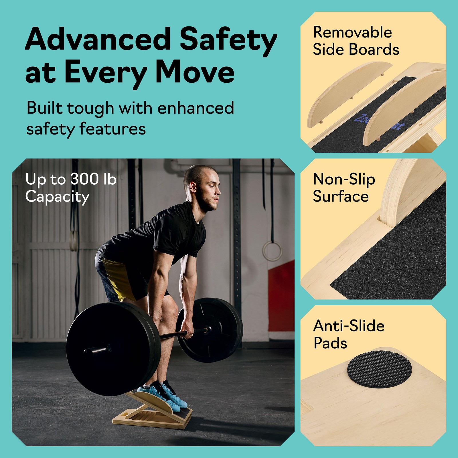 Slant Boards for Exercise – Board with 6 Incline Compact, Natural